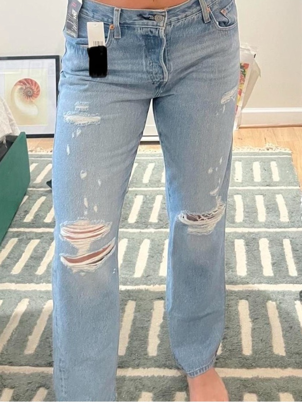 Levi's 501 90’s Relaxed Fit Distressed Jeans  women’s Brand new jeans